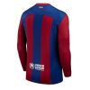 Billiga Fotbollströjor Herr FC Barcelona Hemmatröja 2023-24 Långärmad tröja med eget namn