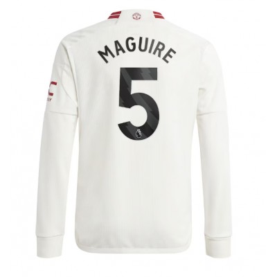 Billiga Fotbollströjor Herr Manchester United Tredje Tröja 2023-24 Långärmad fotbollströjor Harry Maguire 5