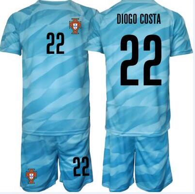 Köpa Fotbollsställ Barn Portugal 2023-24 fotbollströjor med tryck DIOGO COSTA 22