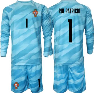 Köpa Fotbollsställ Barn Portugal 2023-24 Långärmad fotbollströjor med tryck RUI PATRICIO 1