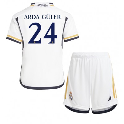 Billiga Fotbollströjor Barn Real Madrid Hemmatröja 2023-24 Kortärmad shorts Arda Guler 24