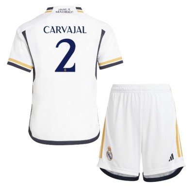 Billiga Fotbollströjor Barn Real Madrid Hemmatröja 2023-24 Kortärmad shorts Daniel Carvajal 2
