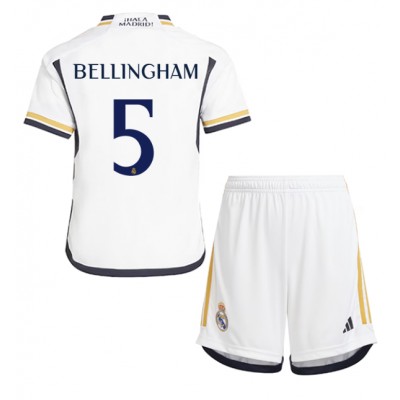 Billiga Fotbollströjor Barn Real Madrid Hemmatröja 2023-24 Kortärmad shorts Jude Bellingham 5