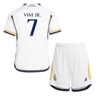Billiga Fotbollströjor Barn Real Madrid Hemmatröja 2023-24 Kortärmad shorts Vinicius Junior 7