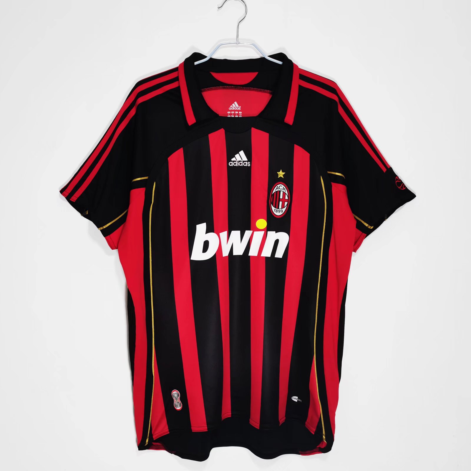 Billiga Fotbollströjor Herr AC Milan 2006/07 Kortärmad röd och svart retro fotbollströja