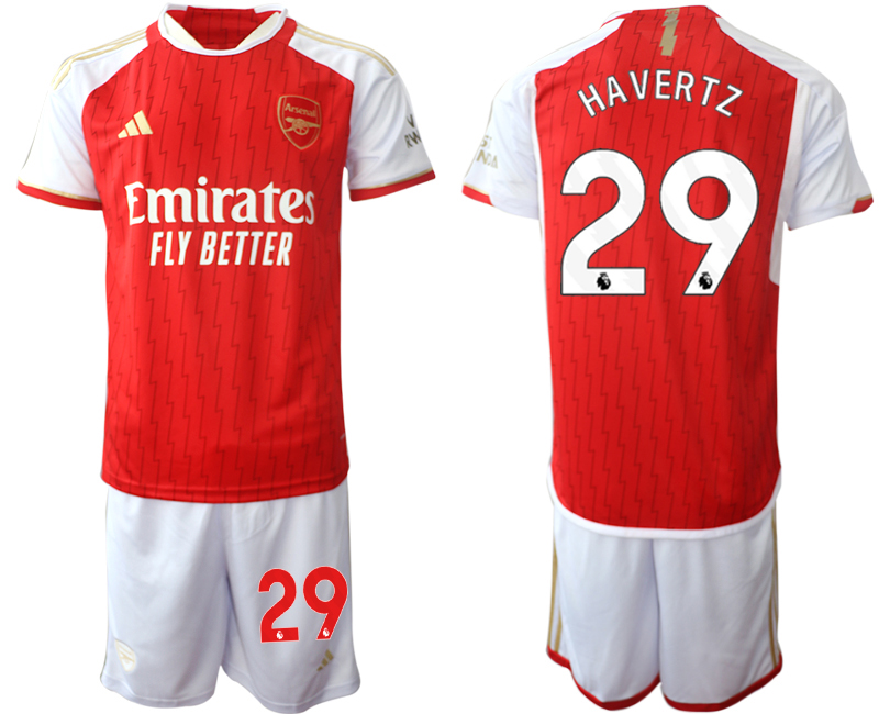 Billiga Fotbollströjor Herr Arsenal Hemmatröja 2023-24 Röd Vit fotbollströja set Kai Havertz 29