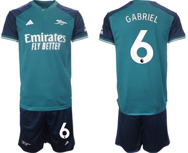 Billiga Fotbollströjor Herr Arsenal Tredje Tröja 23-24 Mörkgrön tröja set Gabriel Magalhaes 6