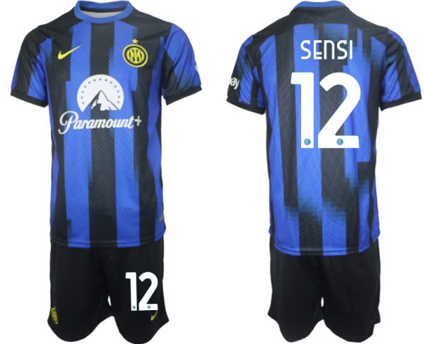 Billiga Fotbollströjor Herr Inter Milan Hemmatröja 2023-24 fotbollströja set med tryck Stefano Sensi 12