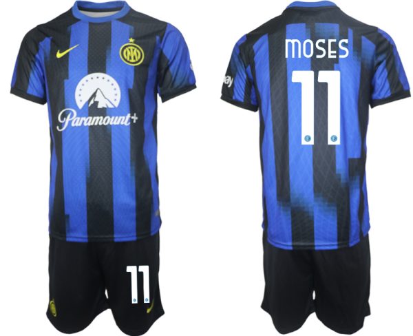 Billiga Fotbollströjor Herr Inter Milan Hemmatröja 2023-24 fotbollströja set med tryck Victor Moses 11