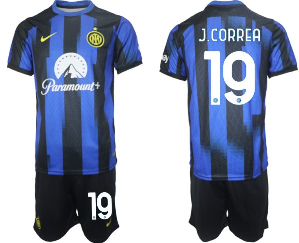 Billiga Fotbollströjor Herr Inter Milan Hemmatröja 2023-24 Kortärmad shorts med tryck Joaquin Correa 19