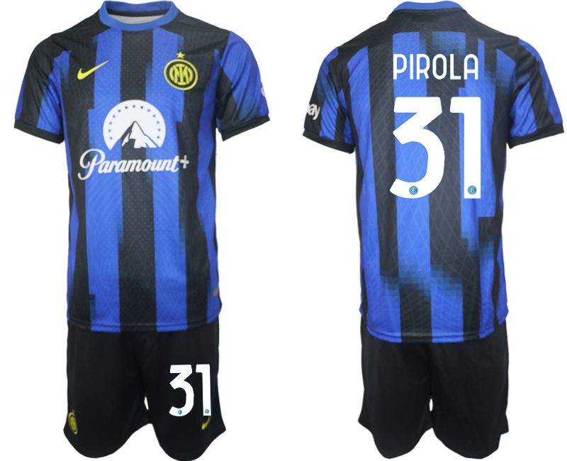 Billiga Fotbollströjor Herr Inter Milan Hemmatröja 2023-24 Kortärmad shorts med tryck Lorenzo Pirola 31