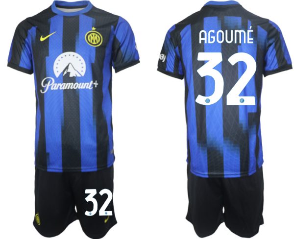 Billiga Fotbollströjor Herr Inter Milan Hemmatröja 2023-24 Kortärmad shorts med tryck Lucien Agoume 32