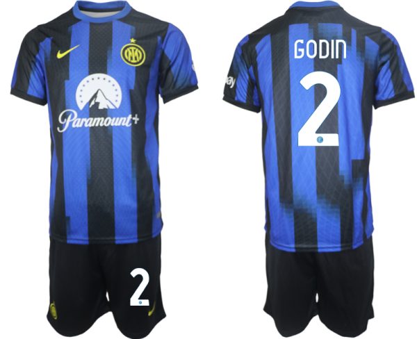 Billiga Fotbollströjor Herr Inter Milan Hemmatröja 2023-24 tröja set med tryck Diego Godin 2