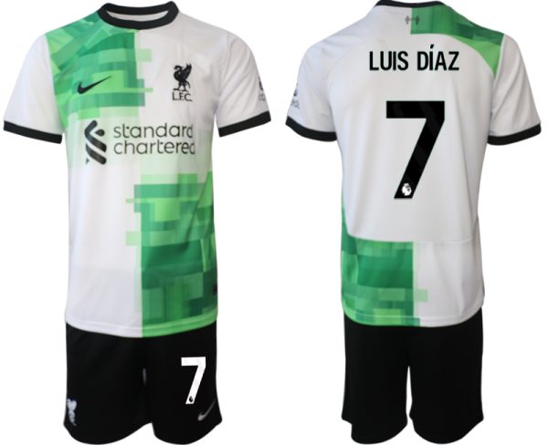 Billiga Fotbollströjor Herr Liverpool FC Bortatröja 2023-24 fotbollströja set Luis Diaz 7