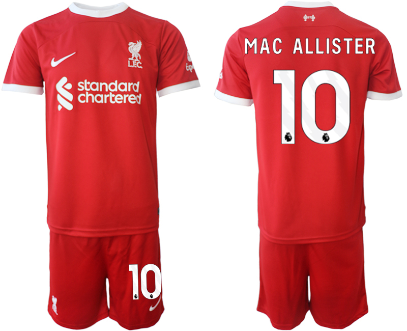 Billiga Fotbollströjor Herr Liverpool FC Hemmatröja 2023-24 röd fotbollströja set Alexis Mac Allister 10