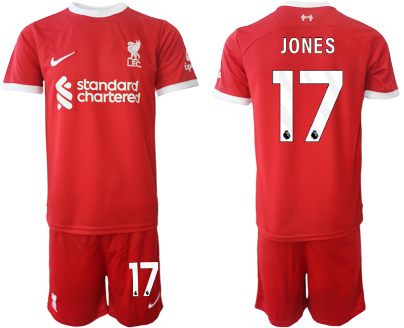 Billiga Fotbollströjor Herr Liverpool FC Hemmatröja 2023-24 röd fotbollströja set Curtis Jones 17