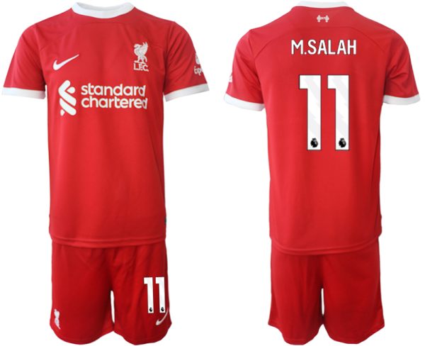 Billiga Fotbollströjor Herr Liverpool FC Hemmatröja 2023-24 röd fotbollströja set Mohamed Salah 11