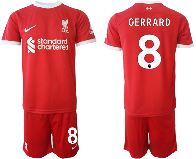 Billiga Fotbollströjor Herr Liverpool FC Hemmatröja 2023-24 röd fotbollströja set Steven Gerrard 8