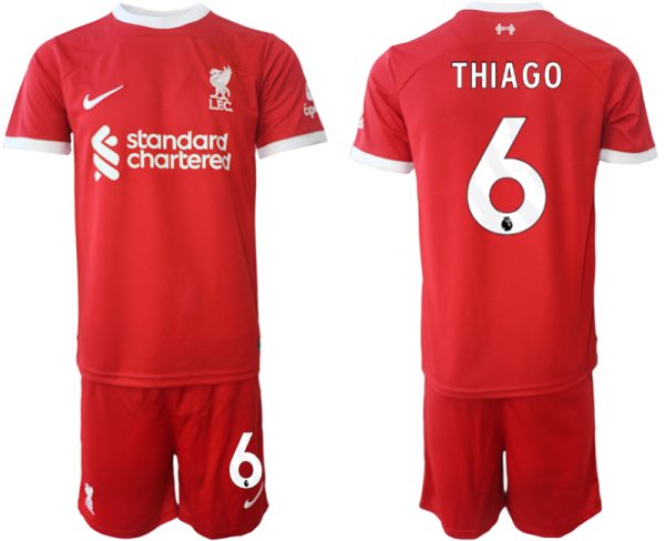 Billiga Fotbollströjor Herr Liverpool FC Hemmatröja 2023-24 röd fotbollströja set Thiago Alcantara 6