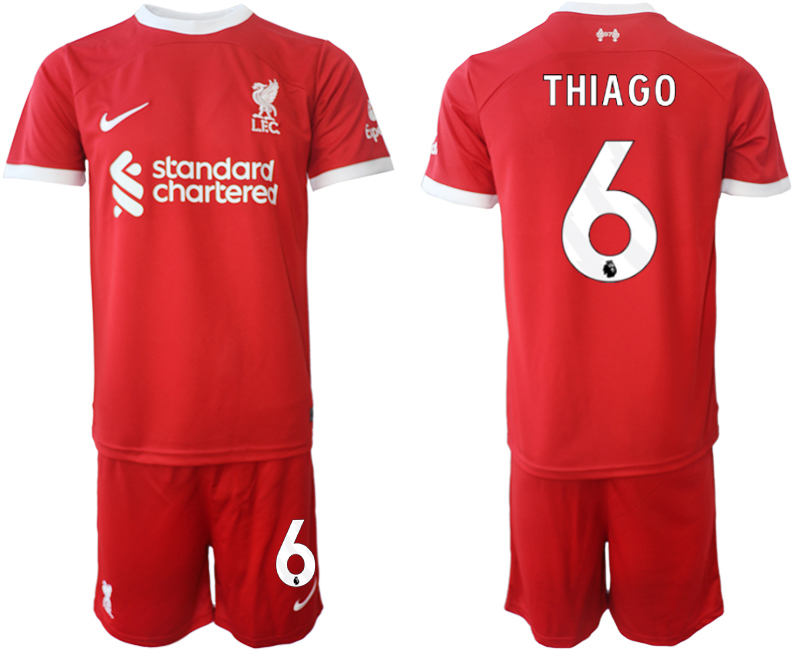 Billiga Fotbollströjor Herr Liverpool FC Hemmatröja 2023-24 röd fotbollströja set Thiago Alcantara 6