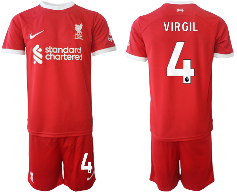 Billiga Fotbollströjor Herr Liverpool FC Hemmatröja 2023-24 röd fotbollströja set Virgil van Dijk 4