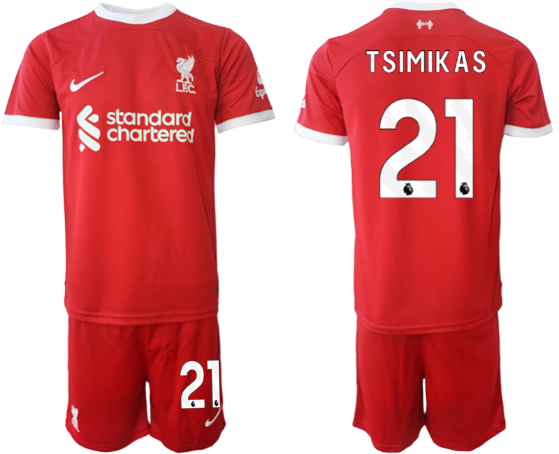 Billiga Fotbollströjor Herr Liverpool FC Hemmatröja 2023-24 röd tröja set Kostas Tsimikas 21