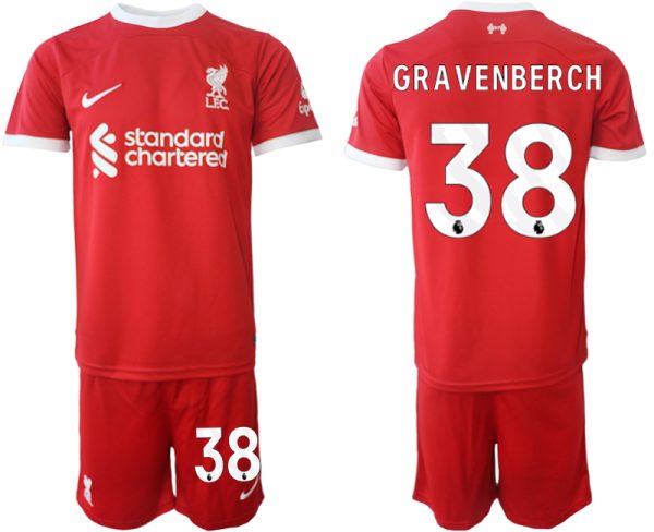 Billiga Fotbollströjor Herr Liverpool FC Hemmatröja 2023-24 röd tröja set Ryan Gravenberch 38