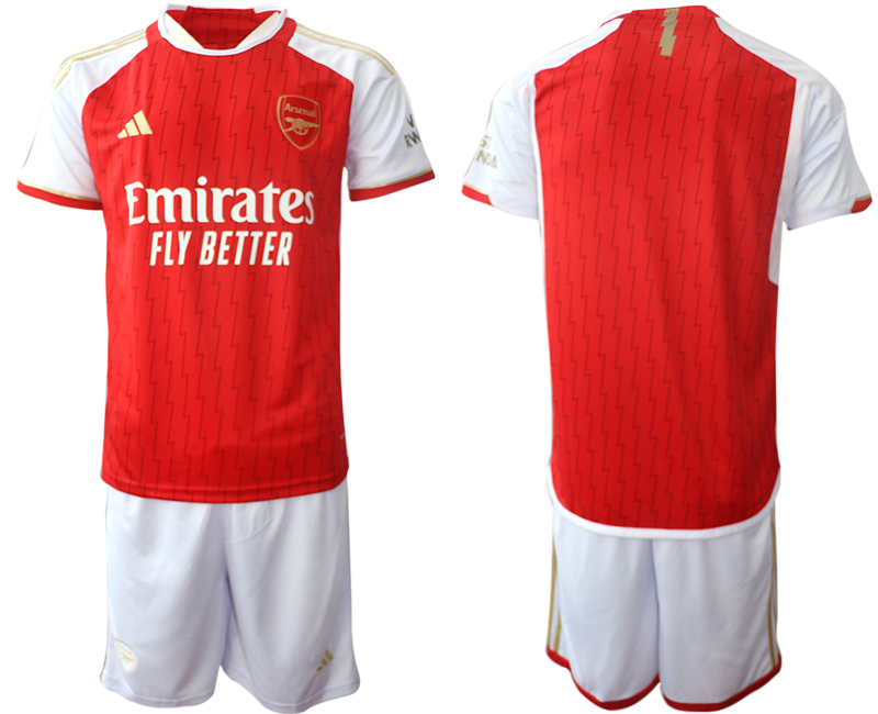 Fotbollströjor Billigt Arsenal Hemma tröja 2023-24 Röd Vit fotbollströja set för män