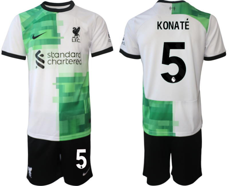Herr Matchtröjor fotboll Liverpool FC Bortatröja 2023-24 Kortärmad shorts Ibrahima Konate 5