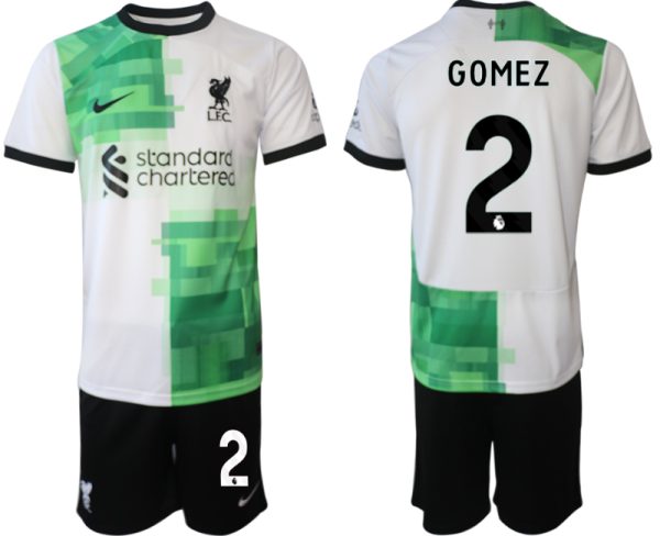 Herr Matchtröjor fotboll Liverpool FC Bortatröja 2023-24 Kortärmad shorts med tryck Joe Gomez 2
