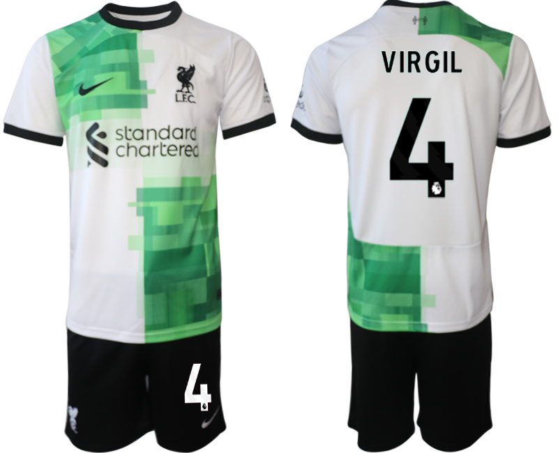 Herr Matchtröjor fotboll Liverpool FC Bortatröja 2023-24 Kortärmad shorts Virgil van Dijk 4