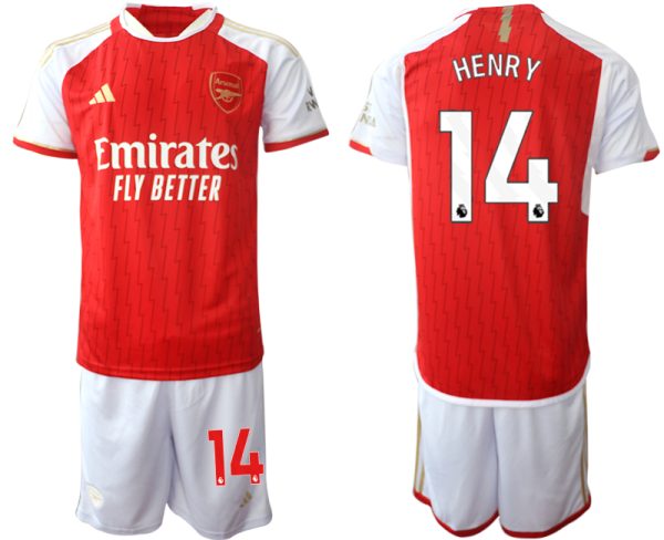 Köp Fotbollstroja Herr Arsenall Hemma tröja 2023-24 Röd Vit med tryck Thierry Henry 14