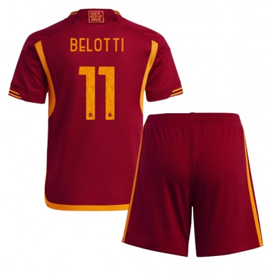 Billiga Fotbollströjor Barn AS Roma Hemmatröja 2023-24 Kortärmad shorts Andrea Belotti 11