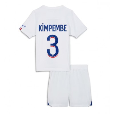 Billiga Fotbollströjor Barn Paris Saint-Germain PSG Bortatröja 2023-24 fotbollströja set Presnel Kimpembe 3