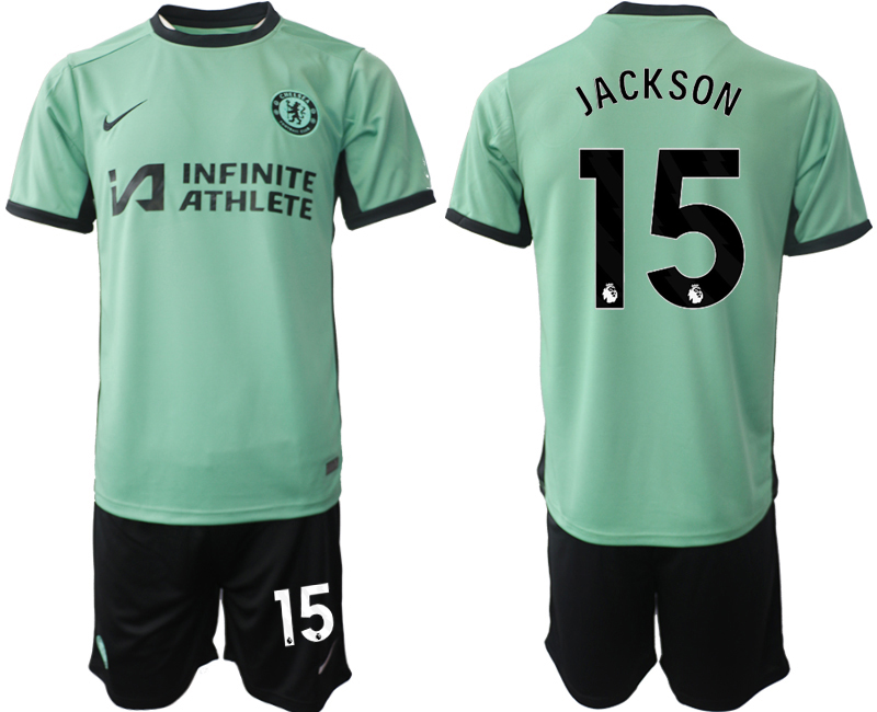 Billiga Fotbollströjor Herr Chelsea Tredje Tröja 2023-2024 tröja set Nicolas Jackson 15
