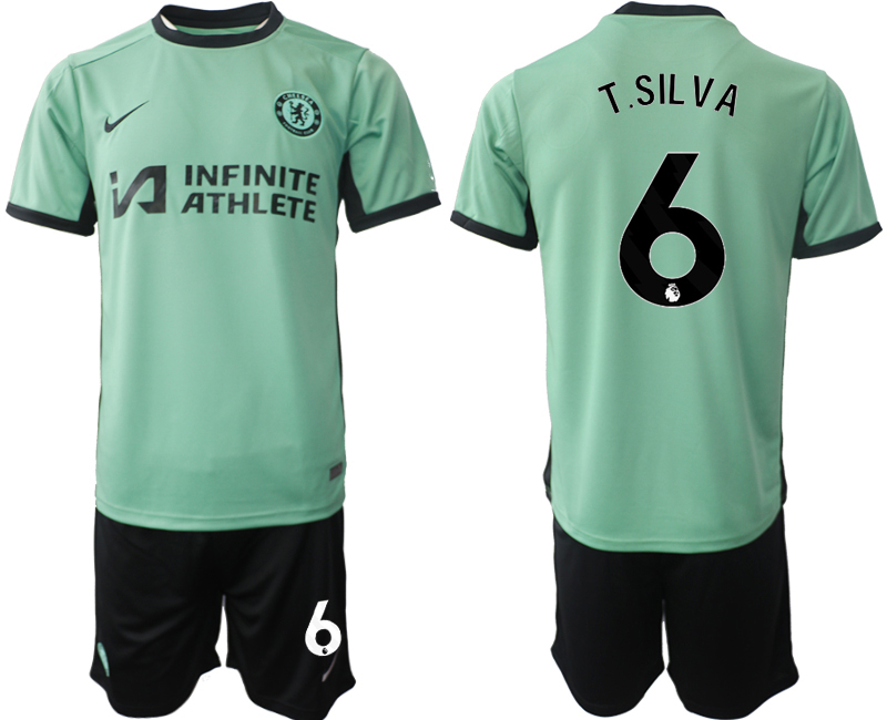 Billiga Fotbollströjor Herr Chelsea Tredje Tröja 2023-2024 tröja set Thiago Silva 6