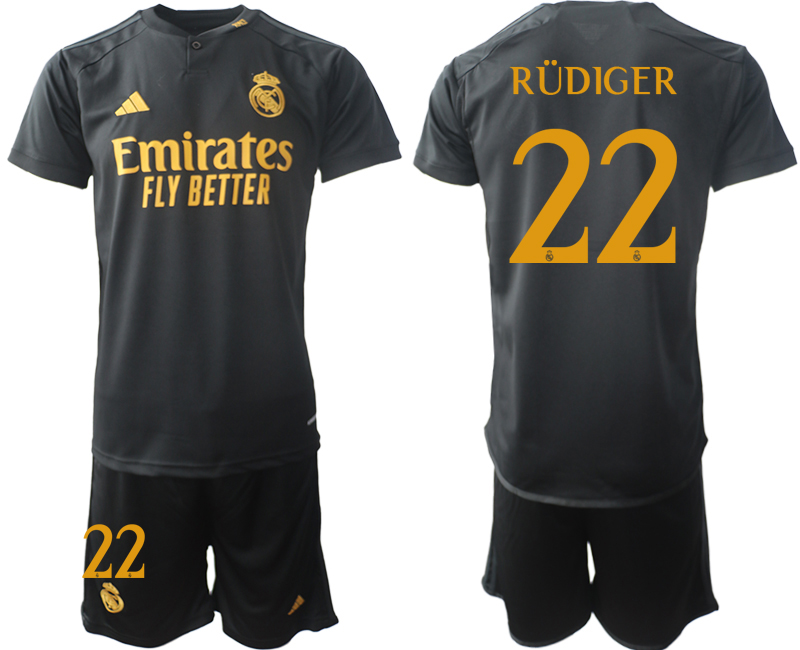 Billiga Fotbollströjor Herr Real Madrid Tredje Tröja 2023-24 tröja set Antonio Rudiger 22