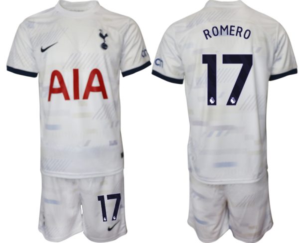 Billiga Fotbollströjor Herr Tottenham Hotspur Hemmatröja 2023-24 Vit fotbollströja set Cristian Romero 17