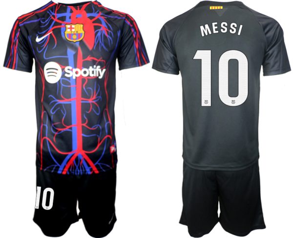 Billiga Fotbollströjor Herr Patta x FC Barcelona 2023-2024 fotbollströja set Lionel Messi 10