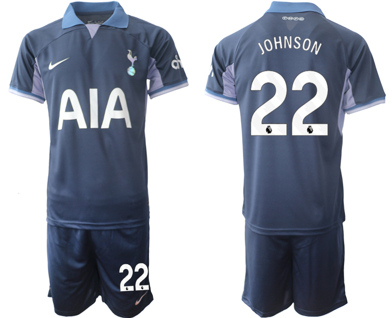 Billiga Fotbollströjor Herr Tottenham Hotspur Bortatröja 2023-2024 blå fotbollströja set Brennan Johnson 22