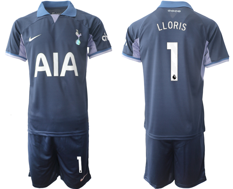 Billiga Fotbollströjor Herr Tottenham Hotspur Bortatröja 2023-2024 blå fotbollströja set Hugo Lloris 1