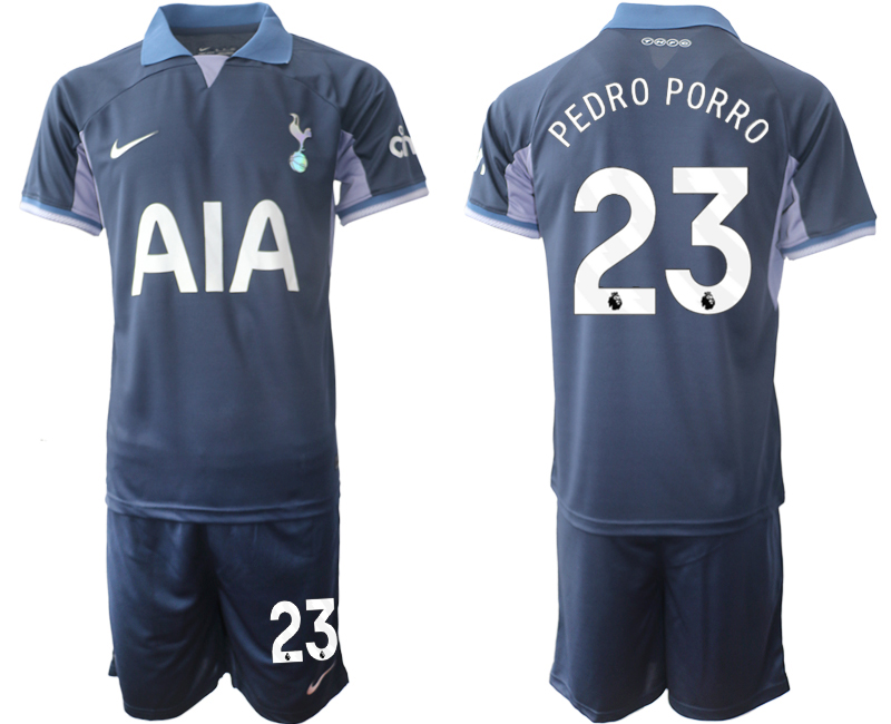 Billiga Fotbollströjor Herr Tottenham Hotspur Bortatröja 2023-2024 blå fotbollströja set Pedro Porro 23