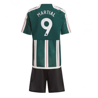 Billiga Fotbollströjor Barn Manchester United Bortatröja 2023-24 tröja set Anthony Martial 9