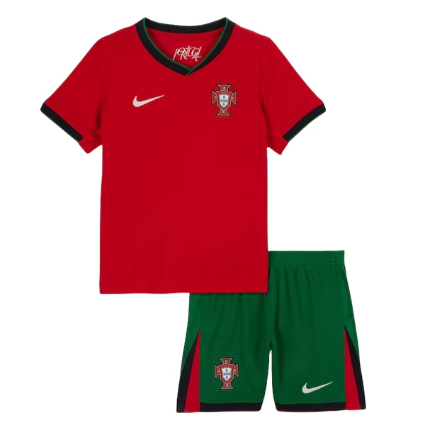 Köpa Billiga Fotbollströjor barn Portugal Hemmaställ EM 2024 röd Kortärmad + grön Korta byxor