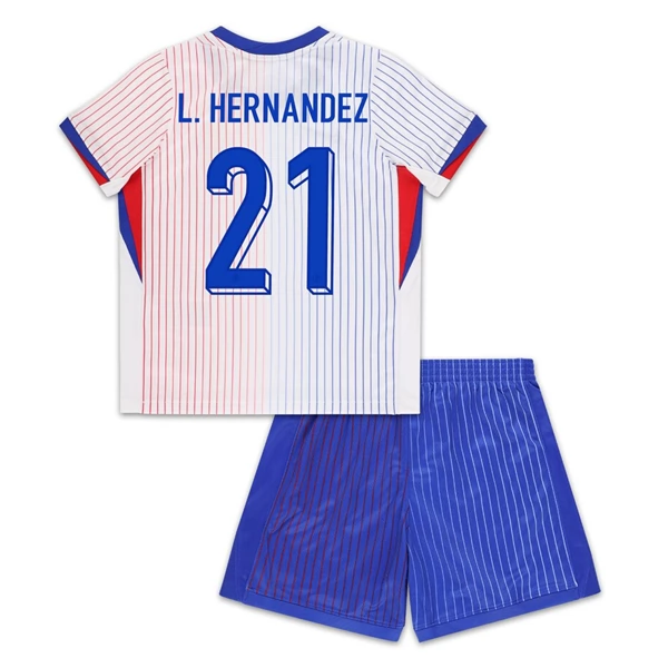 Fotbollskläder till baby Frankrike Borta tröja EM 2024 med tryck L.Hernandez 21