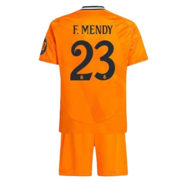 Matchtröjor Fotboll Real Madrid Barn Bortatröja 2024-25 Orange Ferland Mendy 23