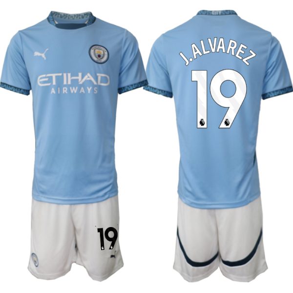 Köpa Manchester City Hemmatröja 2024/25 Kortärmad (+ Korta byxor) Julian Alvarez 19