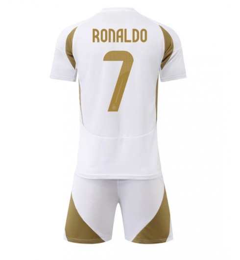 Billiga Fotbollströjor Barn Al-Nassr Tredje Tröja 2024-25 Vit Cristiano Ronaldo 7
