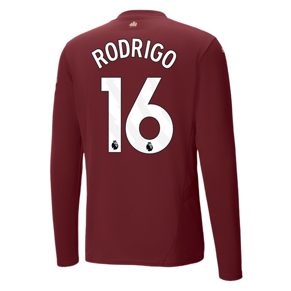 Billiga Fotbollströjor Herr Manchester City Tredjetröja 2024/25 Långärmad Rodrigo 16