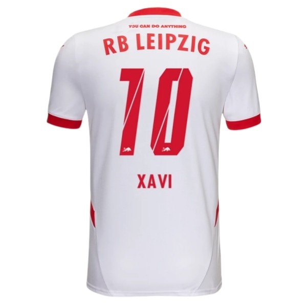 Billiga Fotbollströjor Herr RB Leipzig Hemmatröja 2024/25 vit röd Kortärmad Xavi Simons 10